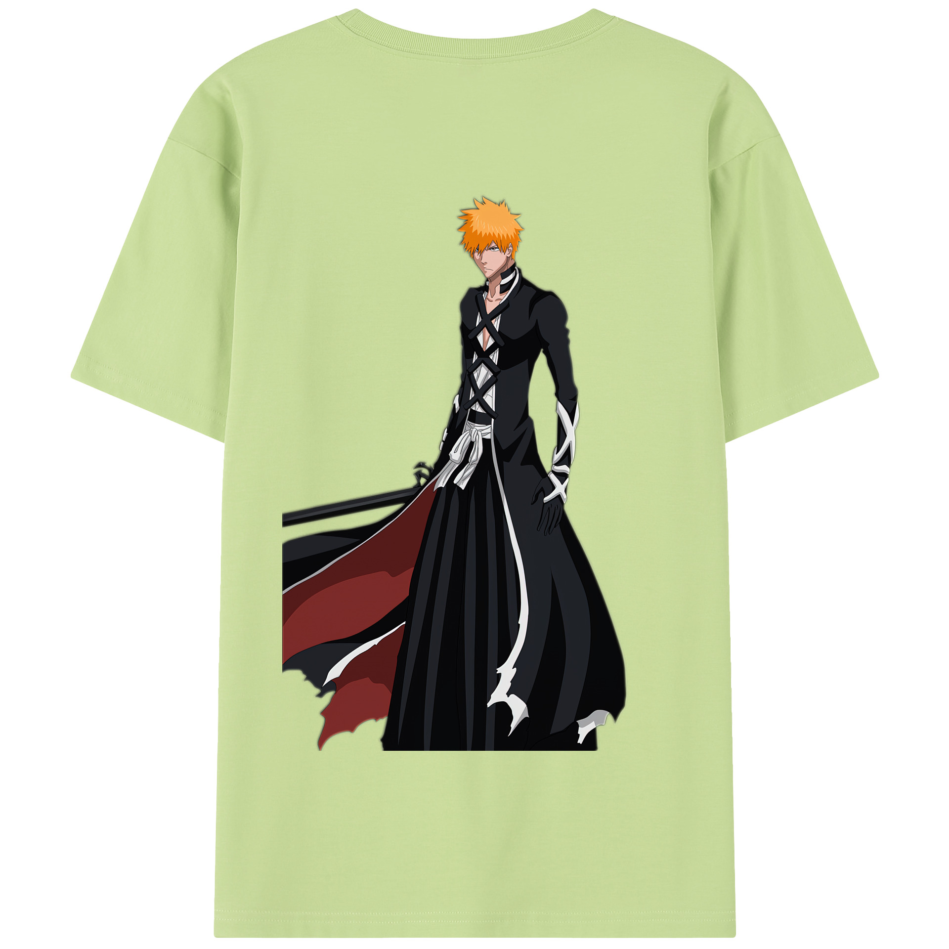 （画像用） ブリーチ 黒崎一護（くろさき いちご）BLEACH Kurosaki Ichigo 綿100％半袖Tシャツ（背面プリント）